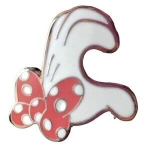 Disney Minnie Mouse Trading Pin Glove Bow Half Heart Lapel Pin Brooch Jewelry